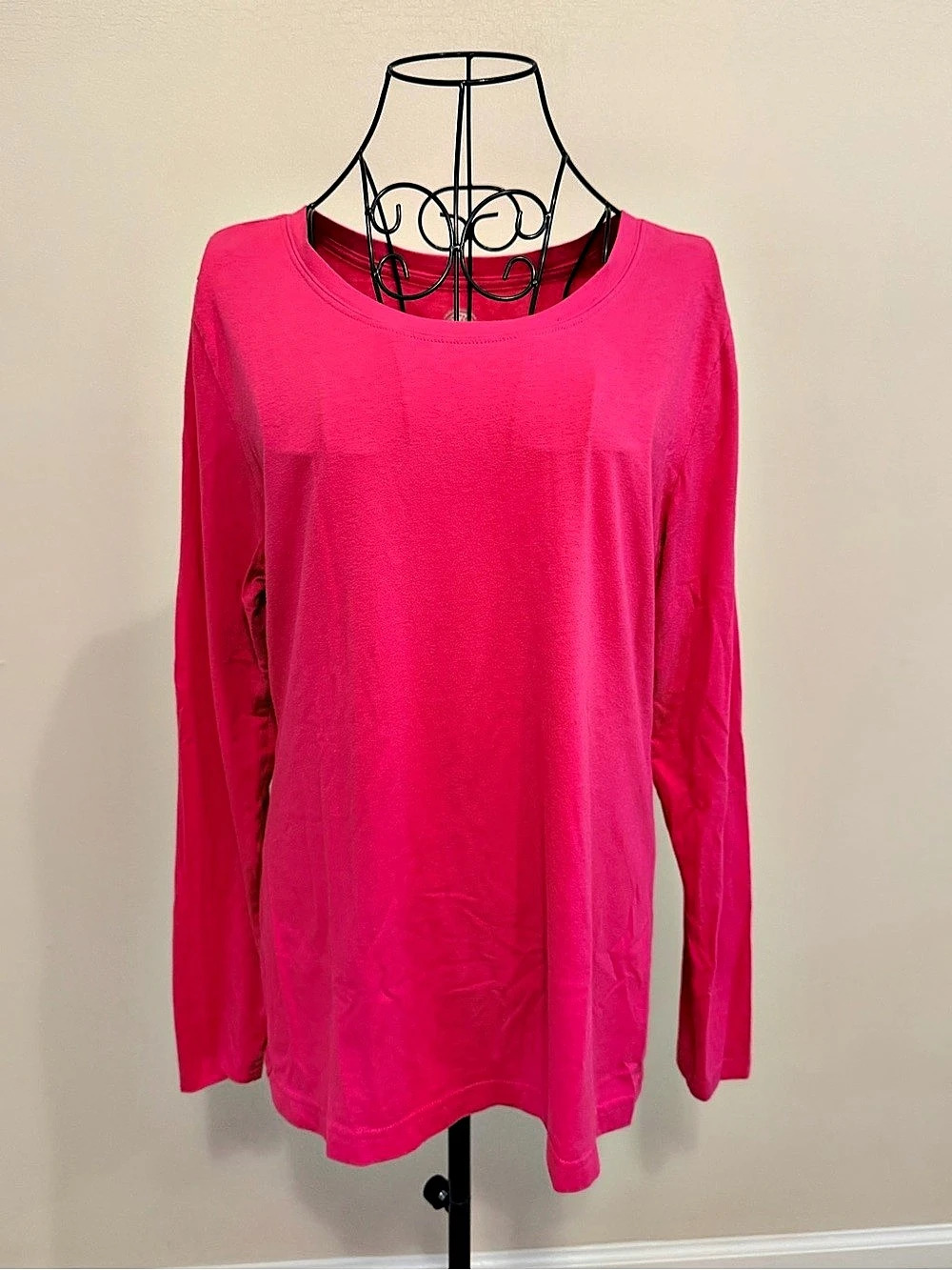 Healing Hands Melissa Long Sleeve Underscrub Tee Pink Large
